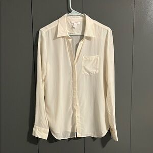 Silk Cream Button-down Shirt